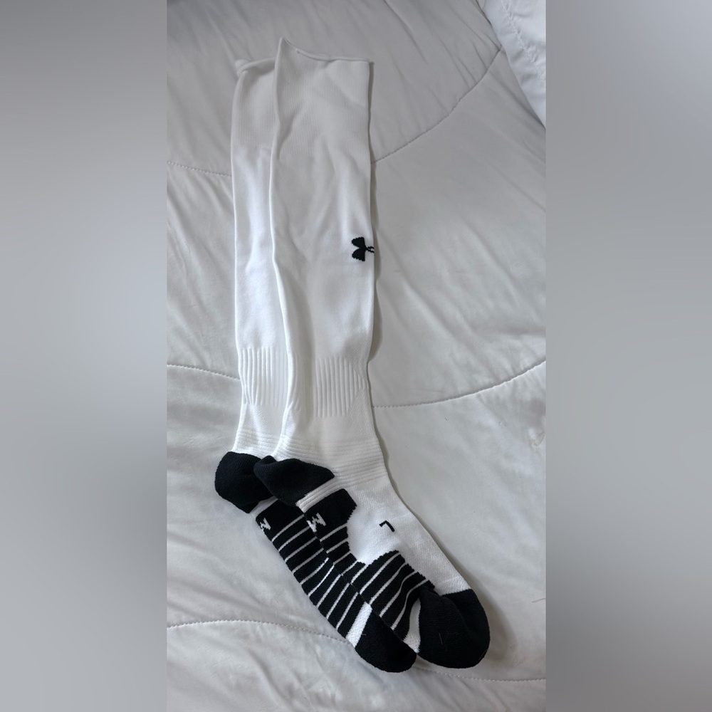 Under Armour White and Black Athletic Socks